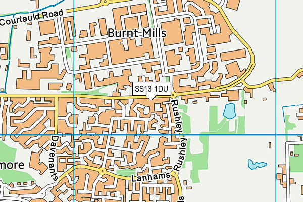 SS13 1DU map - OS VectorMap District (Ordnance Survey) SS13 1DU map - OS VectorMap District (Ordnance Survey)