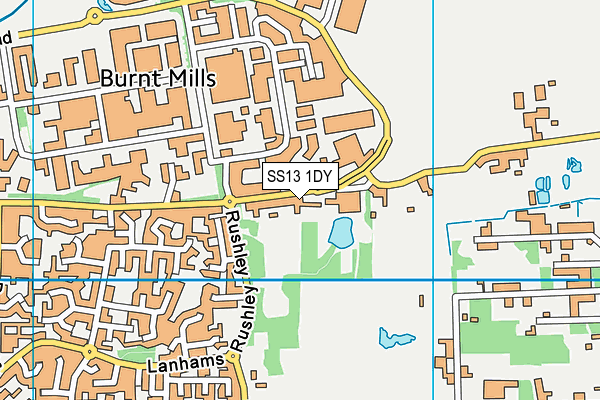 SS13 1DY map - OS VectorMap District (Ordnance Survey) SS13 1DY map - OS VectorMap District (Ordnance Survey)