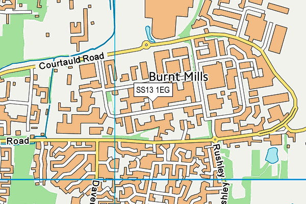 SS13 1EG map - OS VectorMap District (Ordnance Survey) SS13 1EG map - OS VectorMap District (Ordnance Survey)