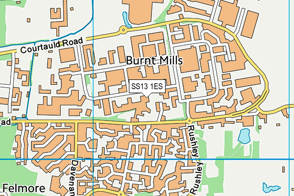 SS13 1ES map - OS VectorMap District (Ordnance Survey) SS13 1ES map - OS VectorMap District (Ordnance Survey)