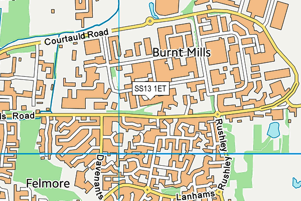 SS13 1ET map - OS VectorMap District (Ordnance Survey) SS13 1ET map - OS VectorMap District (Ordnance Survey)