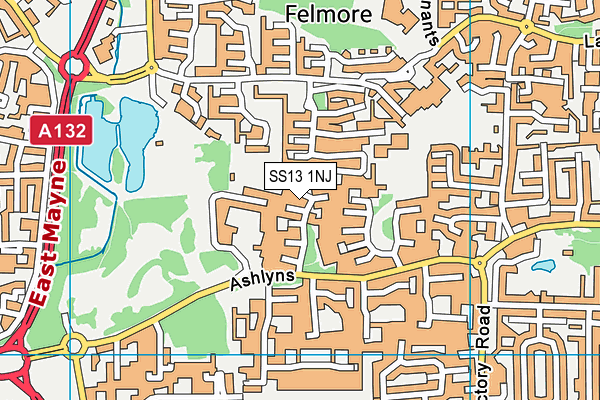 SS13 1NJ map - OS VectorMap District (Ordnance Survey) SS13 1NJ map - OS VectorMap District (Ordnance Survey)