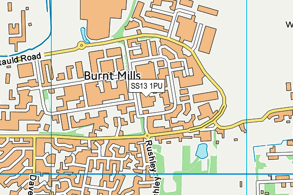 SS13 1PU map - OS VectorMap District (Ordnance Survey) SS13 1PU map - OS VectorMap District (Ordnance Survey)