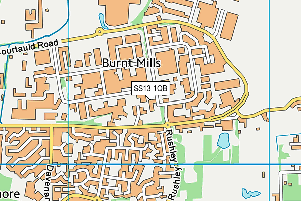 SS13 1QB map - OS VectorMap District (Ordnance Survey) SS13 1QB map - OS VectorMap District (Ordnance Survey)