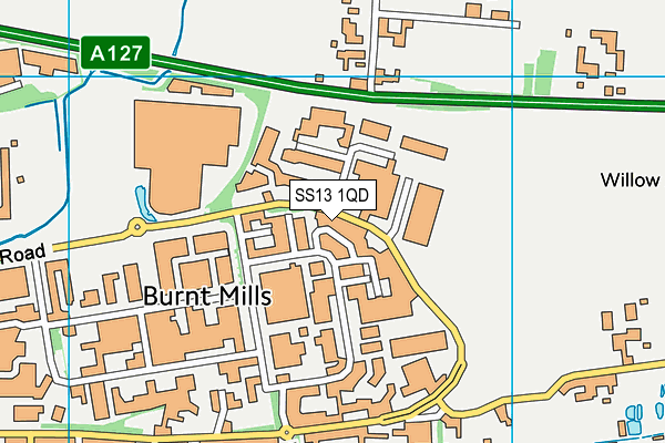 SS13 1QD map - OS VectorMap District (Ordnance Survey) SS13 1QD map - OS VectorMap District (Ordnance Survey)