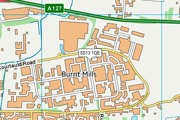 SS13 1QE map - OS VectorMap District (Ordnance Survey) SS13 1QE map - OS VectorMap District (Ordnance Survey)