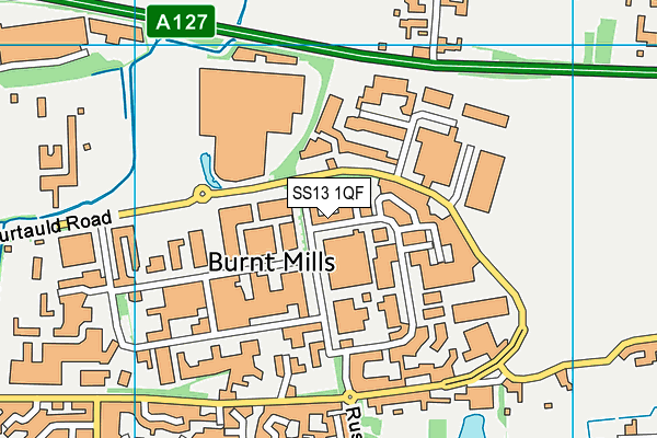 SS13 1QF map - OS VectorMap District (Ordnance Survey) SS13 1QF map - OS VectorMap District (Ordnance Survey)