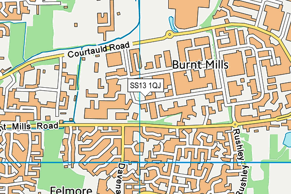 SS13 1QJ map - OS VectorMap District (Ordnance Survey) SS13 1QJ map - OS VectorMap District (Ordnance Survey)