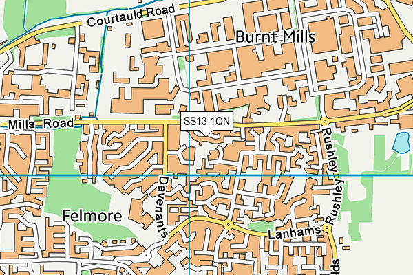 SS13 1QN map - OS VectorMap District (Ordnance Survey) SS13 1QN map - OS VectorMap District (Ordnance Survey)