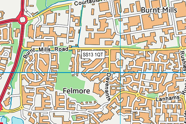 SS13 1QT map - OS VectorMap District (Ordnance Survey) SS13 1QT map - OS VectorMap District (Ordnance Survey)