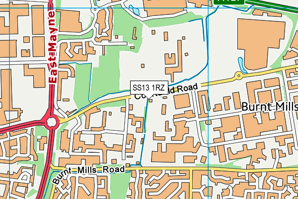 SS13 1RZ map - OS VectorMap District (Ordnance Survey) SS13 1RZ map - OS VectorMap District (Ordnance Survey)
