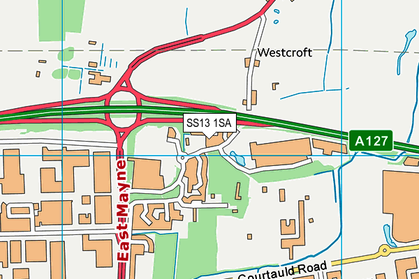 SS13 1SA map - OS VectorMap District (Ordnance Survey) SS13 1SA map - OS VectorMap District (Ordnance Survey)