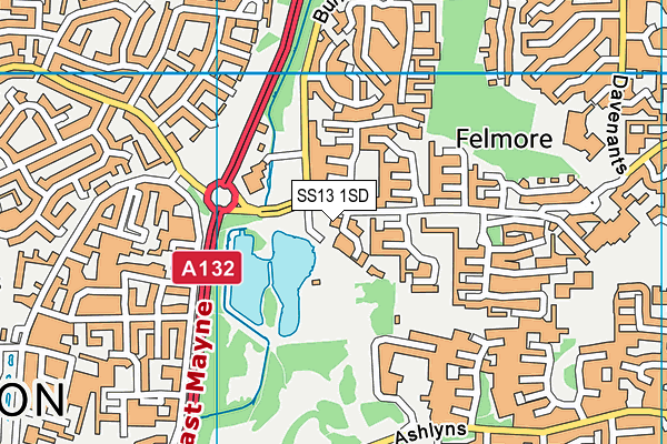 SS13 1SD map - OS VectorMap District (Ordnance Survey) SS13 1SD map - OS VectorMap District (Ordnance Survey)
