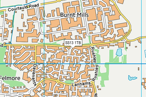 SS13 1TB map - OS VectorMap District (Ordnance Survey) SS13 1TB map - OS VectorMap District (Ordnance Survey)