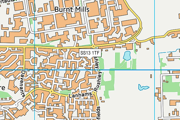 SS13 1TF map - OS VectorMap District (Ordnance Survey) SS13 1TF map - OS VectorMap District (Ordnance Survey)
