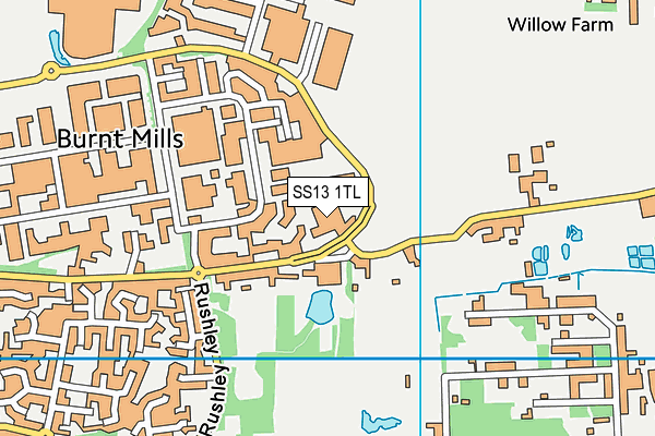 SS13 1TL map - OS VectorMap District (Ordnance Survey) SS13 1TL map - OS VectorMap District (Ordnance Survey)