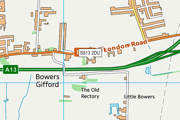 SS13 2DU map - OS VectorMap District (Ordnance Survey) SS13 2DU map - OS VectorMap District (Ordnance Survey)