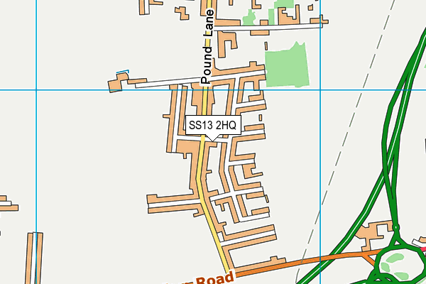 SS13 2HQ map - OS VectorMap District (Ordnance Survey) SS13 2HQ map - OS VectorMap District (Ordnance Survey)