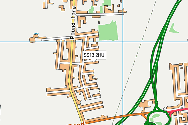 SS13 2HU map - OS VectorMap District (Ordnance Survey) SS13 2HU map - OS VectorMap District (Ordnance Survey)