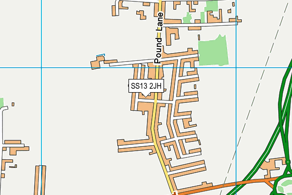 SS13 2JH map - OS VectorMap District (Ordnance Survey) SS13 2JH map - OS VectorMap District (Ordnance Survey)