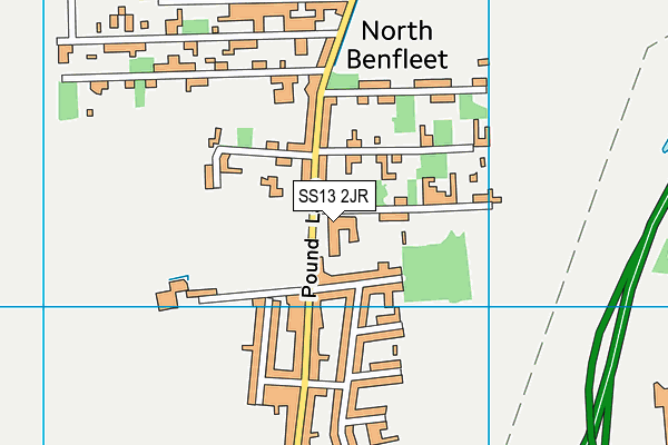 SS13 2JR map - OS VectorMap District (Ordnance Survey) SS13 2JR map - OS VectorMap District (Ordnance Survey)