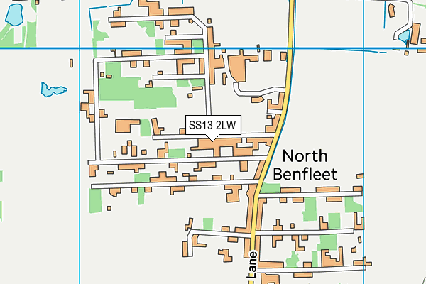 SS13 2LW map - OS VectorMap District (Ordnance Survey)