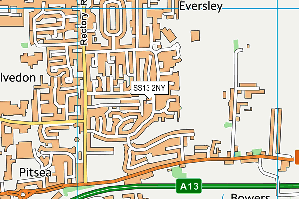 SS13 2NY map - OS VectorMap District (Ordnance Survey) SS13 2NY map - OS VectorMap District (Ordnance Survey)