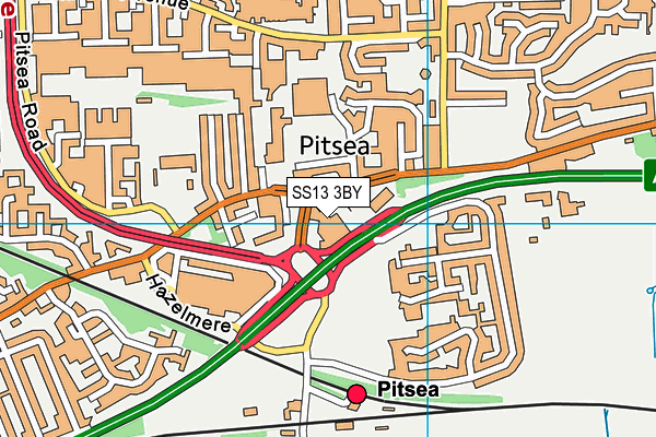SS13 3BY map - OS VectorMap District (Ordnance Survey) SS13 3BY map - OS VectorMap District (Ordnance Survey)