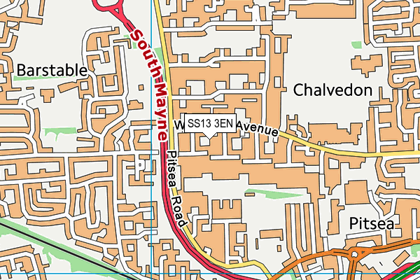 SS13 3EN map - OS VectorMap District (Ordnance Survey) SS13 3EN map - OS VectorMap District (Ordnance Survey)
