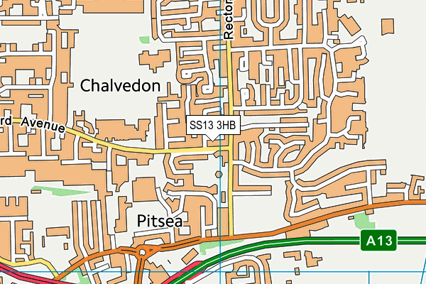 SS13 3HB map - OS VectorMap District (Ordnance Survey) SS13 3HB map - OS VectorMap District (Ordnance Survey)