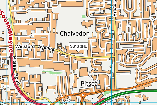 SS13 3HL map - OS VectorMap District (Ordnance Survey) SS13 3HL map - OS VectorMap District (Ordnance Survey)