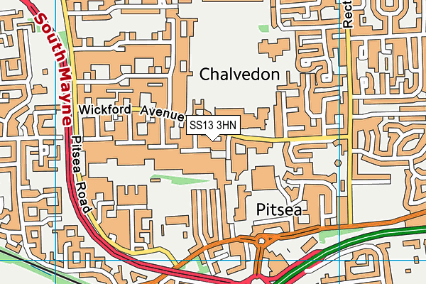 SS13 3HN map - OS VectorMap District (Ordnance Survey) SS13 3HN map - OS VectorMap District (Ordnance Survey)