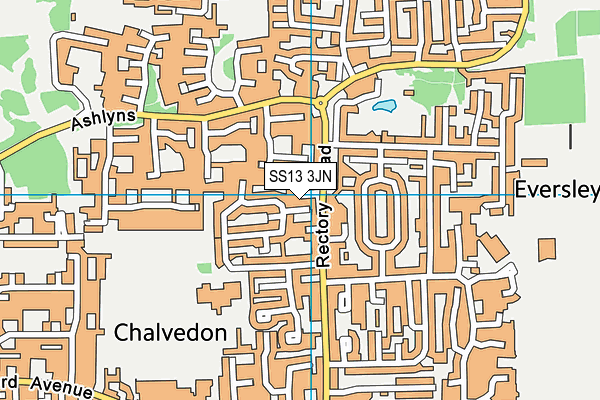 SS13 3JN map - OS VectorMap District (Ordnance Survey) SS13 3JN map - OS VectorMap District (Ordnance Survey)