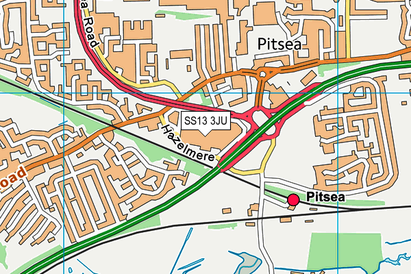 SS13 3JU map - OS VectorMap District (Ordnance Survey) SS13 3JU map - OS VectorMap District (Ordnance Survey)