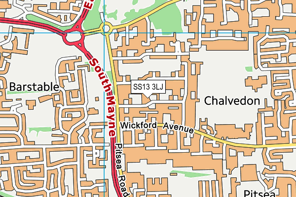 SS13 3LJ map - OS VectorMap District (Ordnance Survey) SS13 3LJ map - OS VectorMap District (Ordnance Survey)