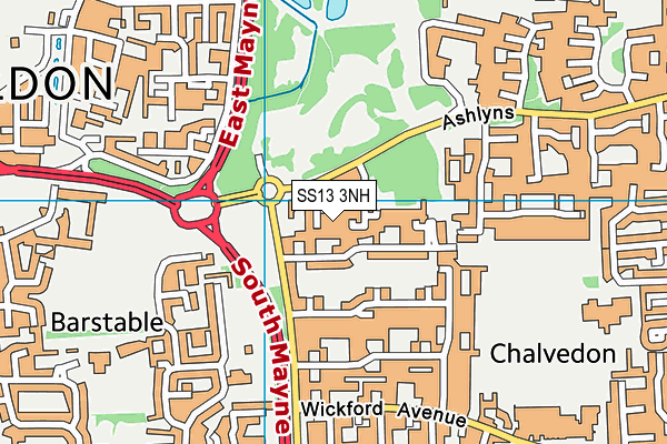 SS13 3NH map - OS VectorMap District (Ordnance Survey) SS13 3NH map - OS VectorMap District (Ordnance Survey)