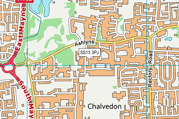 SS13 3PJ map - OS VectorMap District (Ordnance Survey) SS13 3PJ map - OS VectorMap District (Ordnance Survey)