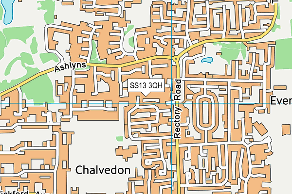SS13 3QH map - OS VectorMap District (Ordnance Survey) SS13 3QH map - OS VectorMap District (Ordnance Survey)