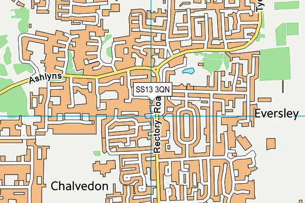 SS13 3QN map - OS VectorMap District (Ordnance Survey) SS13 3QN map - OS VectorMap District (Ordnance Survey)