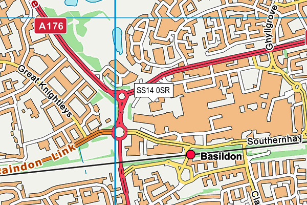 SS14 0SR map - OS VectorMap District (Ordnance Survey) SS14 0SR map - OS VectorMap District (Ordnance Survey)