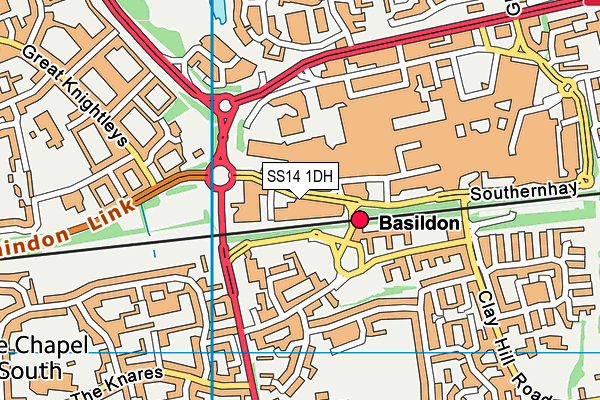 SS14 1DH map - OS VectorMap District (Ordnance Survey) SS14 1DH map - OS VectorMap District (Ordnance Survey)