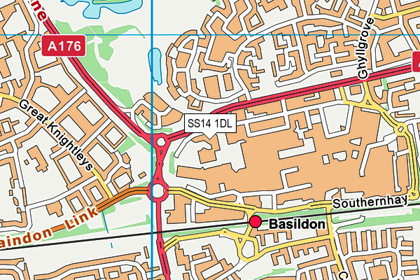 SS14 1DL map - OS VectorMap District (Ordnance Survey) SS14 1DL map - OS VectorMap District (Ordnance Survey)