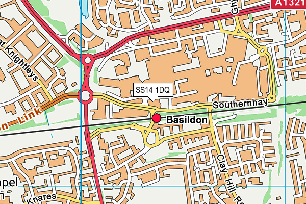 SS14 1DQ map - OS VectorMap District (Ordnance Survey) SS14 1DQ map - OS VectorMap District (Ordnance Survey)