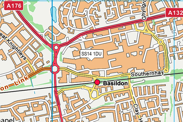 SS14 1DU map - OS VectorMap District (Ordnance Survey) SS14 1DU map - OS VectorMap District (Ordnance Survey)