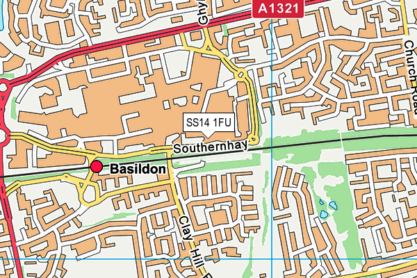 SS14 1FU map - OS VectorMap District (Ordnance Survey) SS14 1FU map - OS VectorMap District (Ordnance Survey)