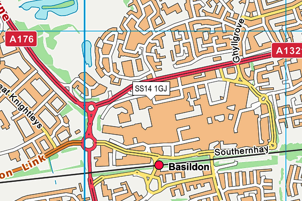 SS14 1GJ map - OS VectorMap District (Ordnance Survey) SS14 1GJ map - OS VectorMap District (Ordnance Survey)