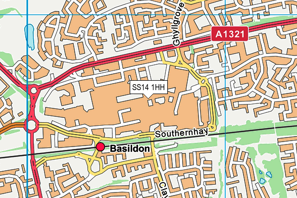 SS14 1HH map - OS VectorMap District (Ordnance Survey) SS14 1HH map - OS VectorMap District (Ordnance Survey)