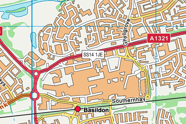 SS14 1JE map - OS VectorMap District (Ordnance Survey) SS14 1JE map - OS VectorMap District (Ordnance Survey)