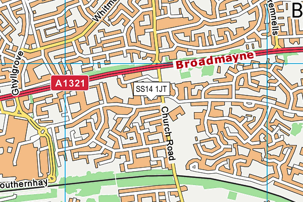 SS14 1JT map - OS VectorMap District (Ordnance Survey) SS14 1JT map - OS VectorMap District (Ordnance Survey)