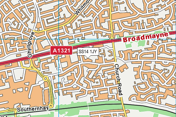 SS14 1JY map - OS VectorMap District (Ordnance Survey) SS14 1JY map - OS VectorMap District (Ordnance Survey)